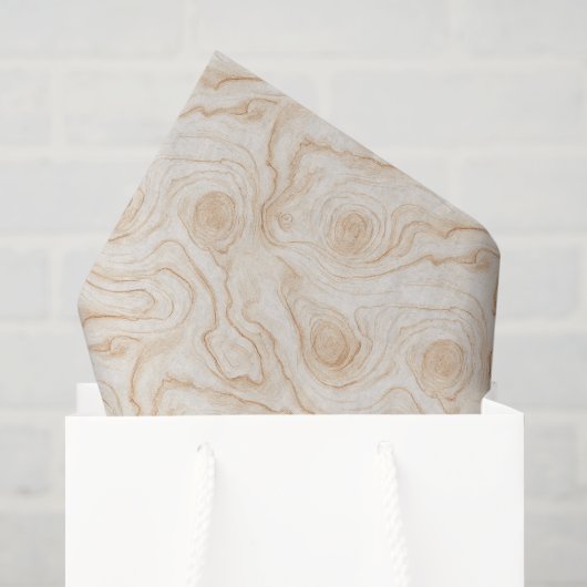 Crème namaak hout tissuepapier (Cadeauzakje)
