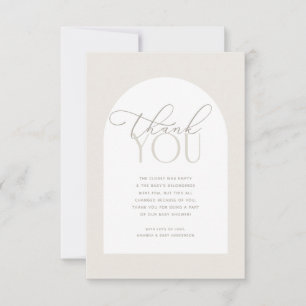 Crème Neutrale Baby Baby Shower Bedankkaart