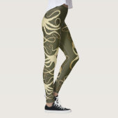 Crème Octopus op Army Green - Leggings (Rechts)