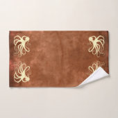 Crème octopus op chocolade - Bathroom doekset Bad Handdoek (Handdoek)