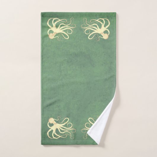 Crème octopus op zonsondergang - Bathroom Towel se Bad Handdoek (Handdoek)