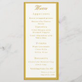 Crème & Oker Twee Harten Katholieke Bruiloft Menu (Voorkant)