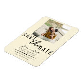 Crème Opslagdatum Foto Bruiloft Magneet (Linkerzijde)