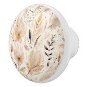 Crème oranje bloemmotief keramische knop (Rechts)