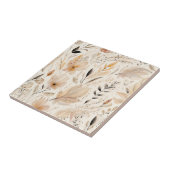 Crème oranje bloemmotief tegeltje (Zijkant)