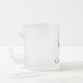Crème Oranje Uil met bladeren Matglas Koffiemok (Links)