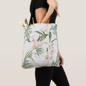 Crème Orchidee Bloemen Tote Bag (Dichtbij)