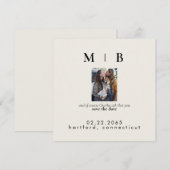 Crème Paar met Pet Foto Wedding Aankondiging (Voorkant / Achterkant)