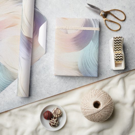 Crème Paars Aqua Roze Draaikolk Cadeaupapier (Crafts)