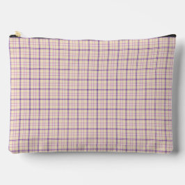 Crème Paars Geruit Klassiek Patroon Retro Etui