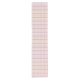 Crème Paarse Plaid Klassieke Patroon Tafel Runner Korte Tafelloper