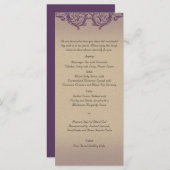 Crème Paarse  Posh Bruiloft Menu (Voorkant / Achterkant)