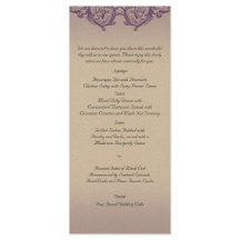 Crème Paarse  Posh Bruiloft Menu