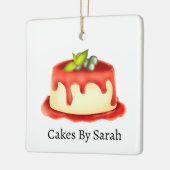 Crème Panna Cotta Keramisch Ornament (Links)