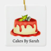 Crème Panna Cotta Keramisch Ornament (Voorkant)