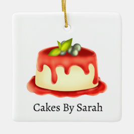 Crème Panna Cotta Keramisch Ornament