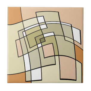 Crème Pastel Herfst Abstracte Kunst Tegeltje