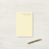 Crème Pastel Kleur Minimalistische Moderne Gewone Post-it® Notes (Op bureau)