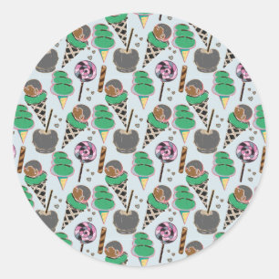 Crème-patroon Lolbuispatroon lolly 30 Ronde Sticker