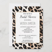 Crème Peach Zwart Leopard Dier Kaart (Voorkant)