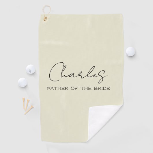 Crème Persoonlijke Vader van de Bruid Golfhanddoek (Insitu)