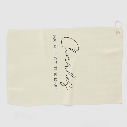 Crème Persoonlijke Vader van de Bruid Golfhanddoek (Horizontaal)