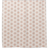Crème, Perzik en Sage Green boho bloempatroon Douchegordijn (Voorkant)