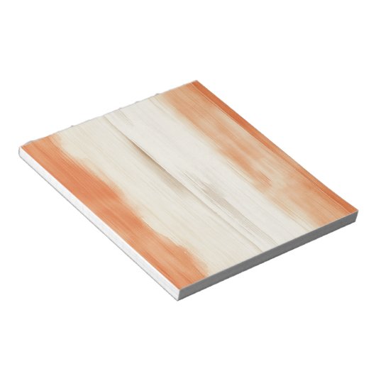 Crème Perzik Oranje Strepen Notitieblok (Schuin)