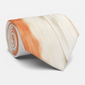 Crème Perzik Oranje Strepen Stropdas (Opgerold)