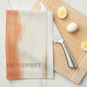 Crème Perzik Oranje Strepen Theedoek (Quarter Fold)
