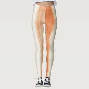 Crème Perzik Oranje Strepen Verjaardag Leggings