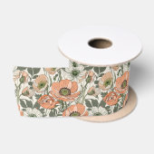 Crème Perzik Papaver Bloem Satijnen Lint (Spoel)