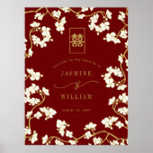 Crème Perzik/Primen Dubbel Geluk Huwelijk Poster (Voorkant)