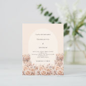 Crème perzik roos boog foto bruiloft uitnodiging (Staand voorkant)