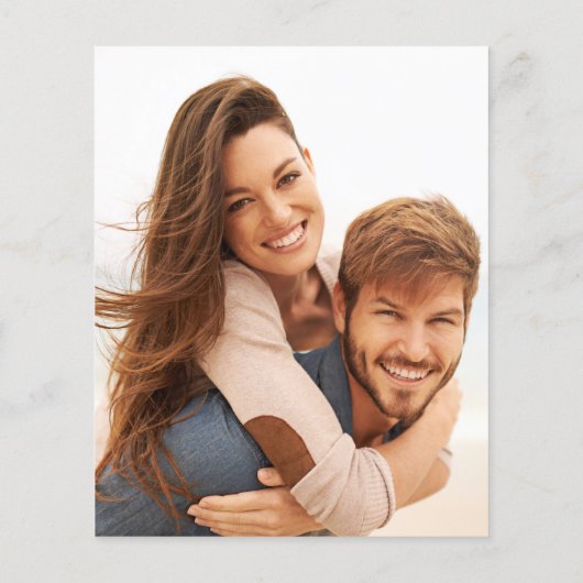 Crème perzik roos boog foto bruiloft uitnodiging (Achterkant)