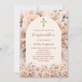 Crème perzik rozen bloemen boog Bevestiging Kaart (Voorkant)