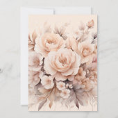 Crème perzik rozen bloemen boog elegante bruiloft kaart (Achterkant)