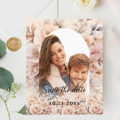 Crème perzik rozen foto boog bruiloft Save the Dat