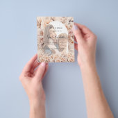 Crème perzik rozen foto boog bruiloft Save the Dat Flyer (Hand)