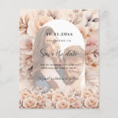 Crème perzik rozen foto boog bruiloft Save the Dat Flyer (Voorkant)