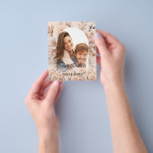 Crème perzikrozen foto-boog trouwkaart Save the Da Flyer (Hand)