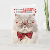 Crème Perzische Kat Valentijn Feline Humor Feestdagen Kaart (Voorkant)
