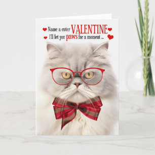 Crème Perzische Kat Valentijn Feline Humor Feestdagen Kaart