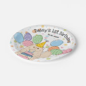 Crème Perzische Kat Verjaardagsfeestje Papier Bord (Gekanteld)