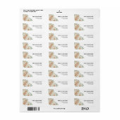 Crème Pioen Bloem Bruiloft Retouradres Label (Full Sheet)