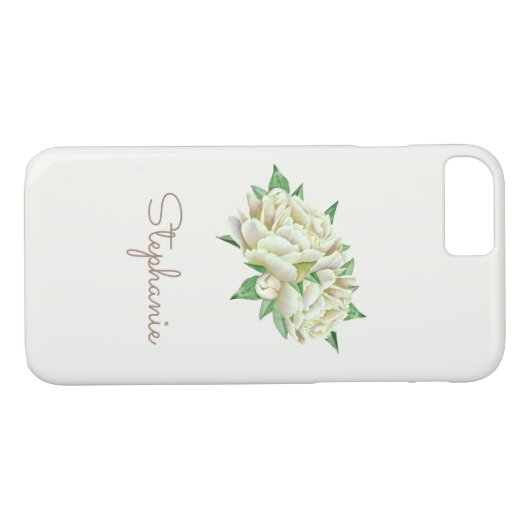 Crème Pioenrozen Waterverf Case-Mate iPhone Case (Achterkant (Horizontaal))