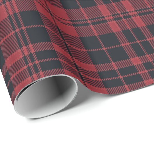 Crème Plaid en Lint Kerstmis Cadeaupapier (Rol Hoek)