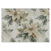 Crème Poinsettia Bloemen Snijplank (Voorkant)