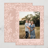 Crème Poinsettia Kerstontwerp Feestdagenkaart (Voorkant / Achterkant)