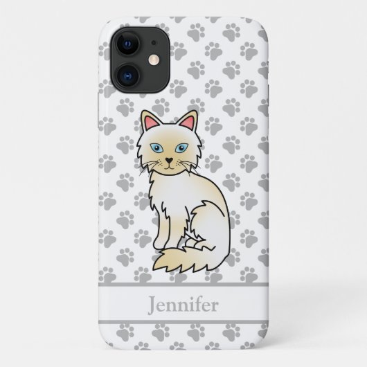 Crème Point Birmaanse kat / Ragdoll Mopshond Cute  Case-Mate iPhone Case (Achterkant)